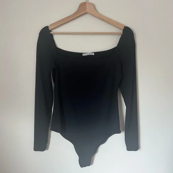 Reformation Gaia Black Bodysuit Long Sleeve Size Large - Picture 3 of 8